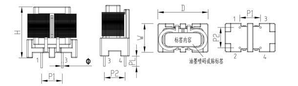 SQ1314扁平线电感封装尺寸图