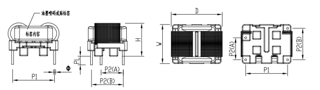SQ1515扁平线电感封装尺寸图