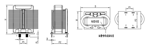 SQ3423扁平线电感封装尺寸图