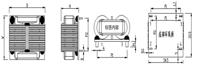 SQ3423扁平线电感封装尺寸图